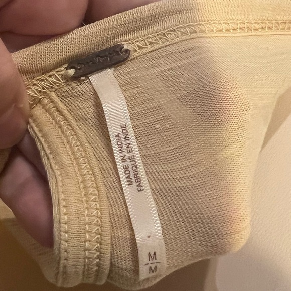 Free People cropped tan top with patchwork design - Picture 8 of 14